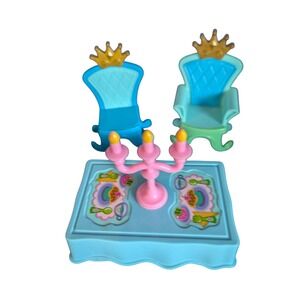 Fisher Price Castle Blue Toy Table & Chairs Furniture Set f‎